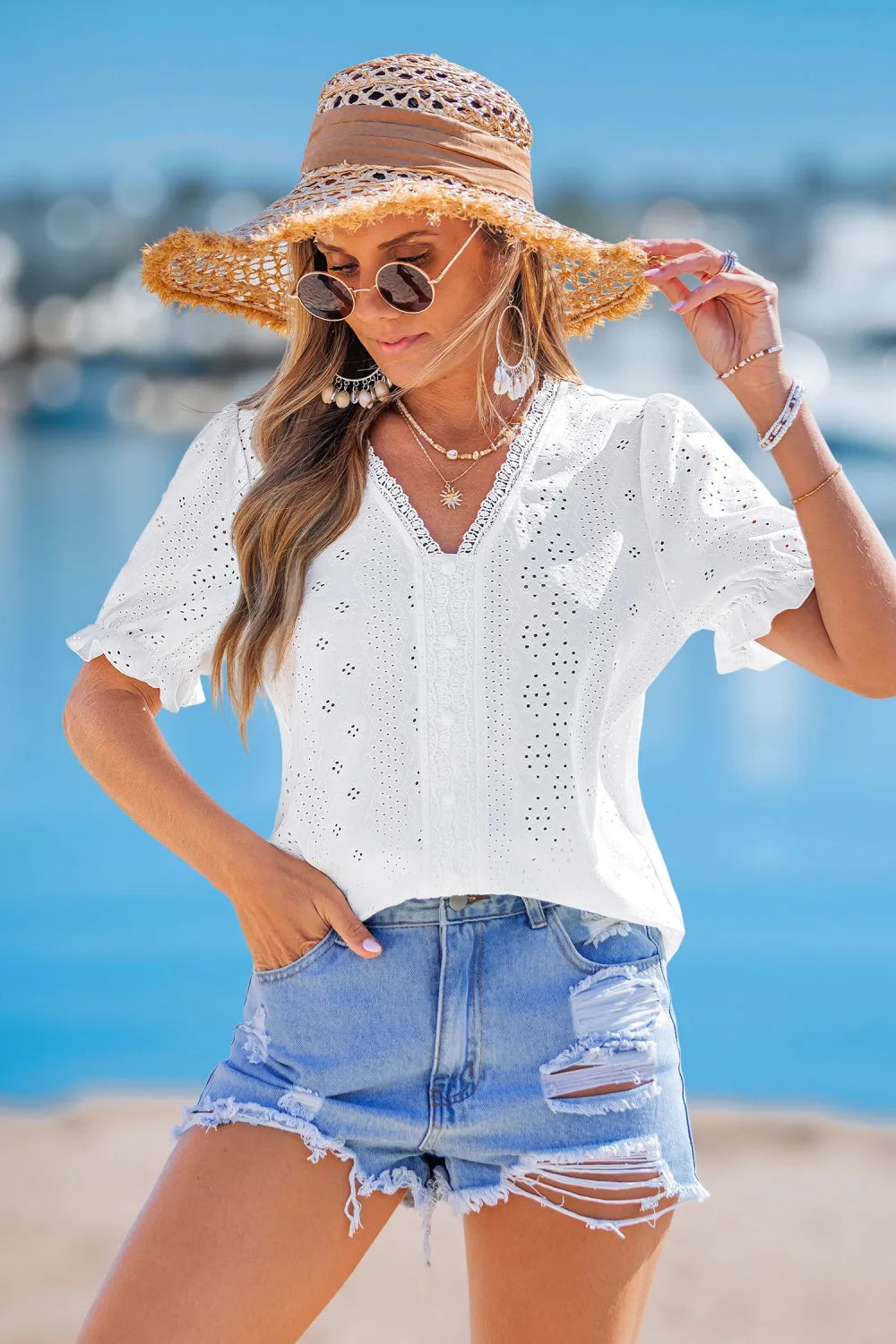 Delicate Daisy White Top