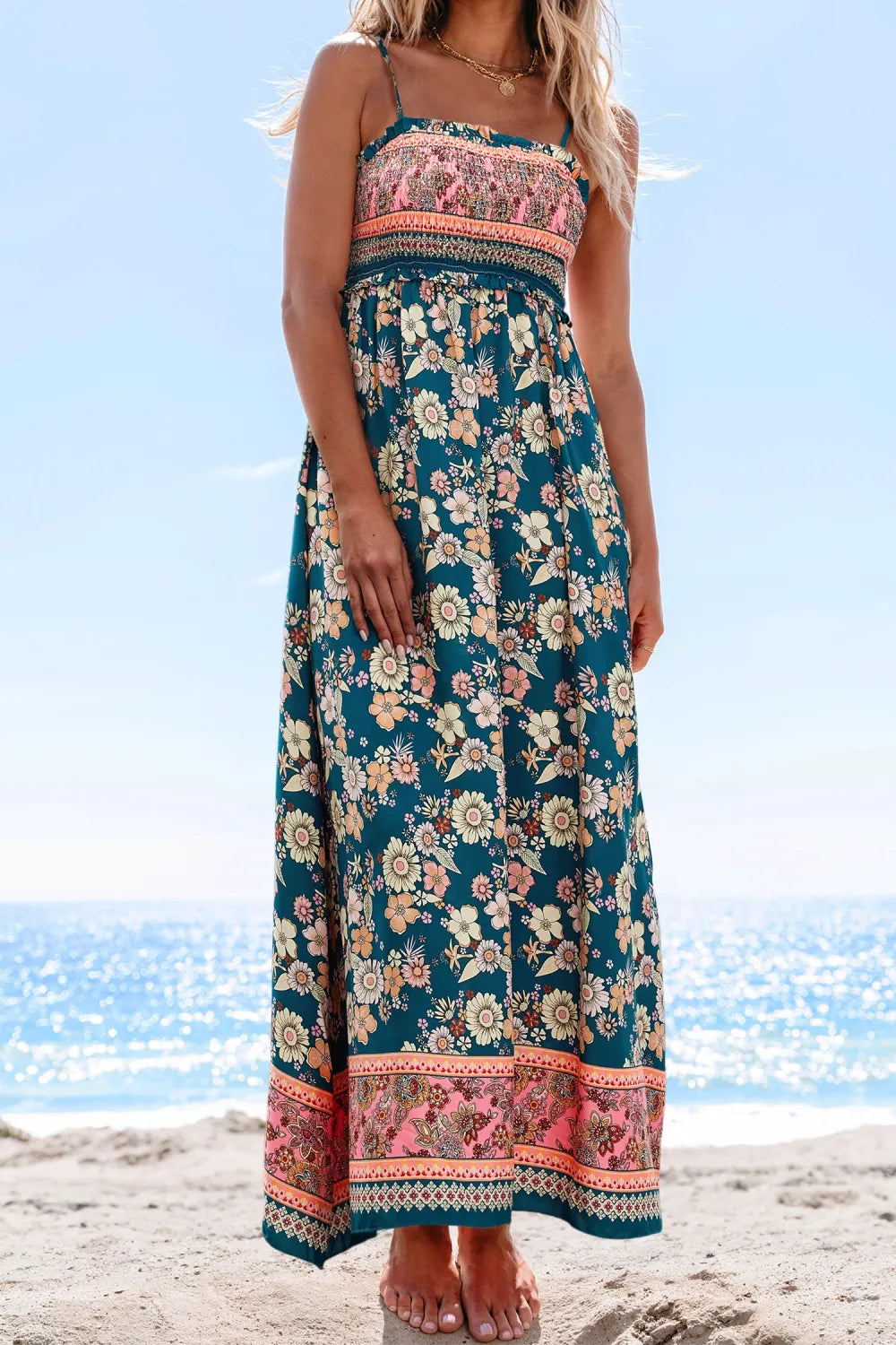 Pastel Boho Paisley Maxi Dress