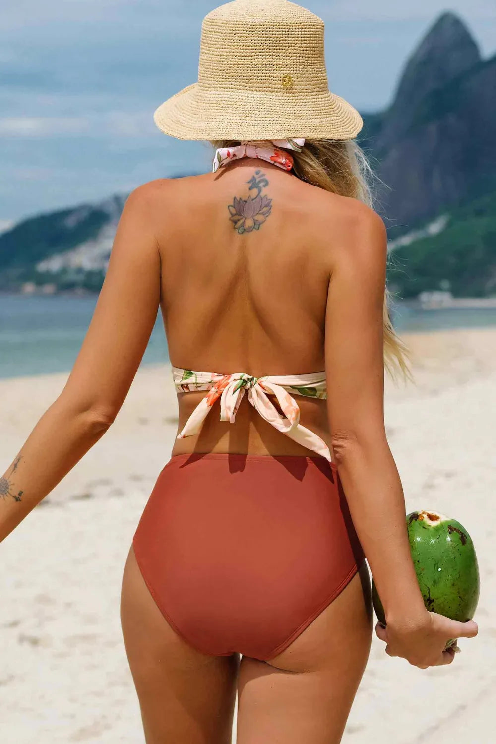 Tropical Vibes Halter Tall Tri & Shirred Bikini Set