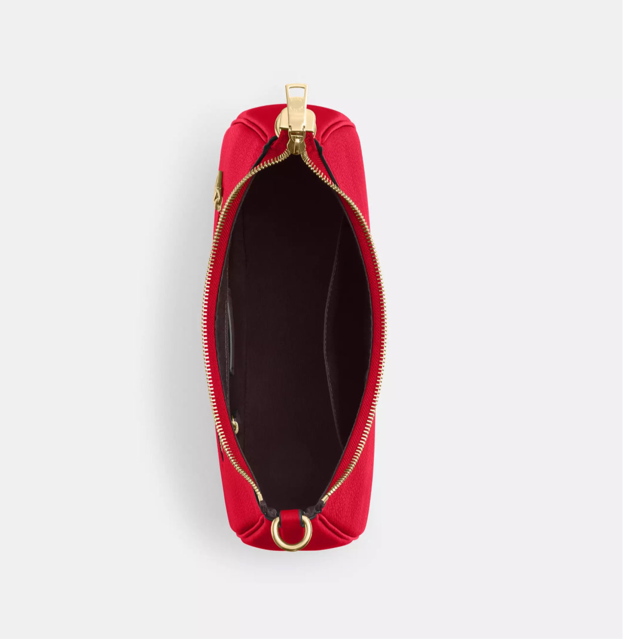 Coach Teri Hobo Leather Bag In Gold/Red