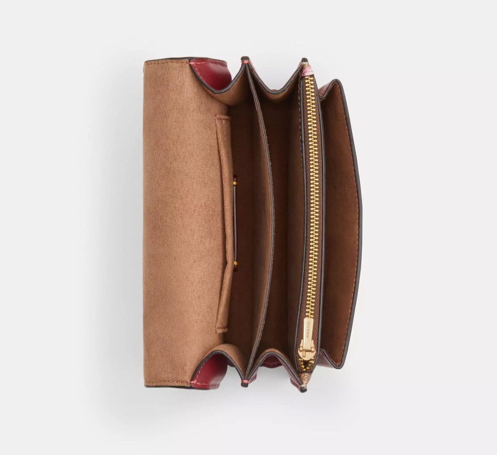 Coach Mini Klare Crossbody In Signature Canvas & Leather Cherry Print