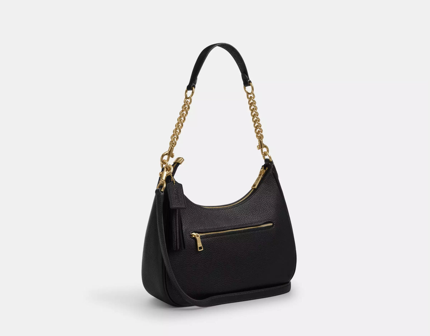 Coach Leather Teri Hobo Bag With Rivets In Gold/Black