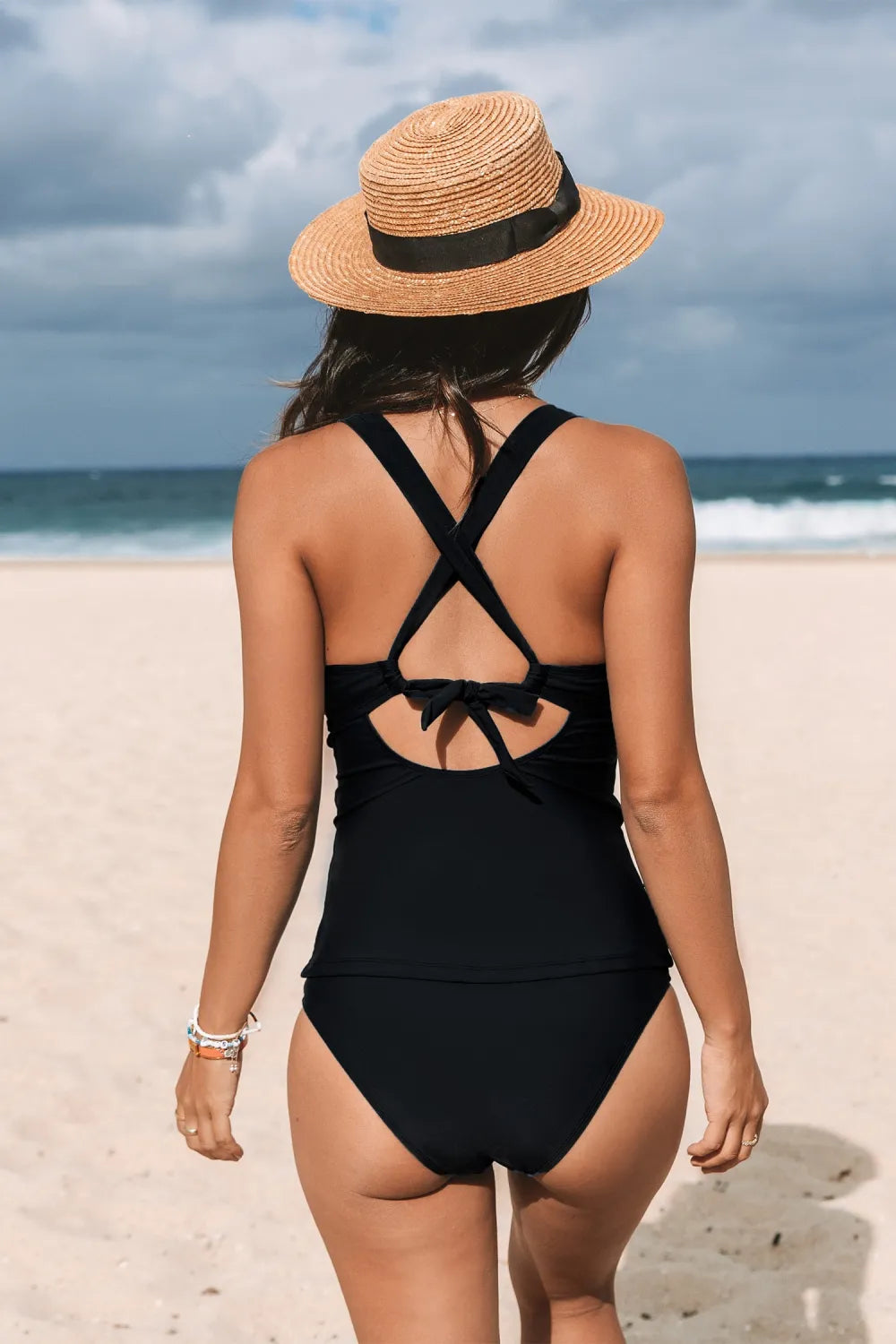 Escaping Crossback Tankini Top & Standard Bottoms Set
