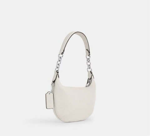 Coach Leather Mini Payton Bag In Silver /Chalk