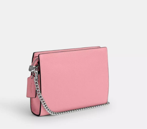 Coach Pebble Leather Slim Crossbody In Pink