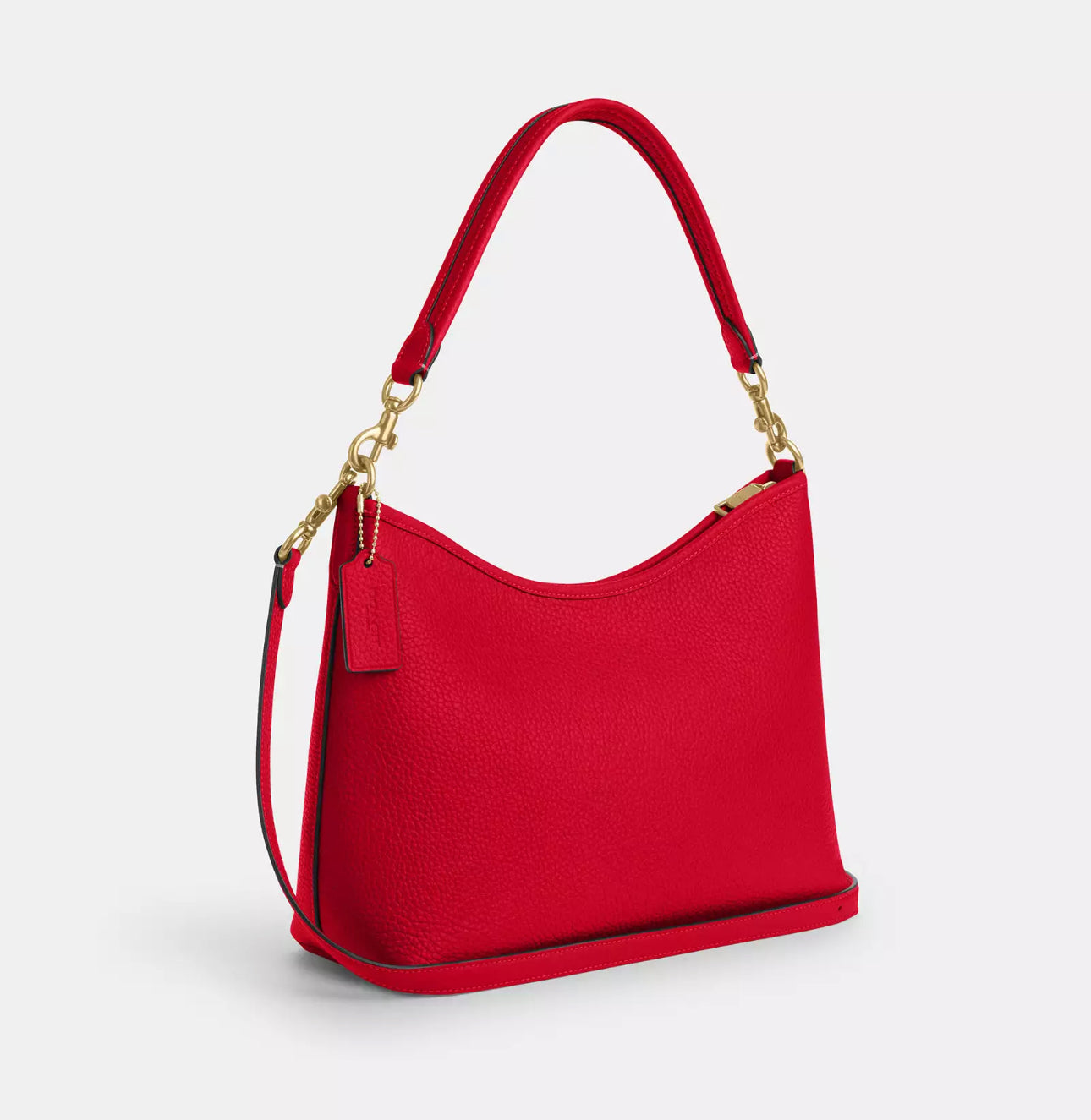 Coach Leather Laurel Shoulder Bag In Gold/Red