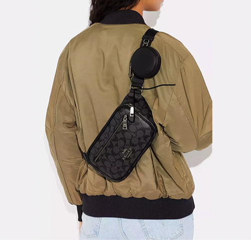 Coach Unisex Elias Belt Bag In Signature Canvas & Leather