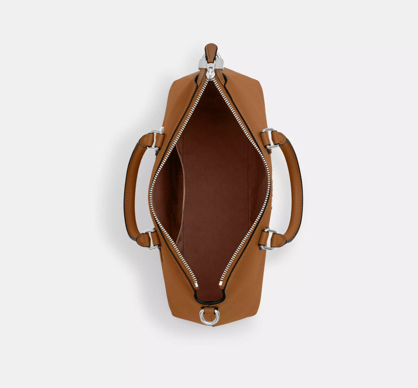Coach Leather Georgia Sachel Convertible Bag In Silver/Light Saddle