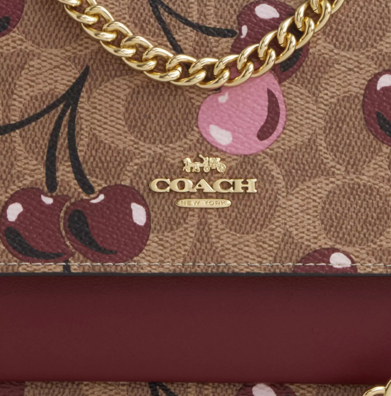 Coach Mini Klare Crossbody In Signature Canvas & Leather Cherry Print