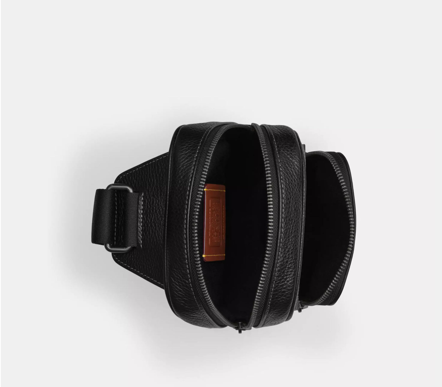 Coach Men’s Leather Racer Sling Pack In Black