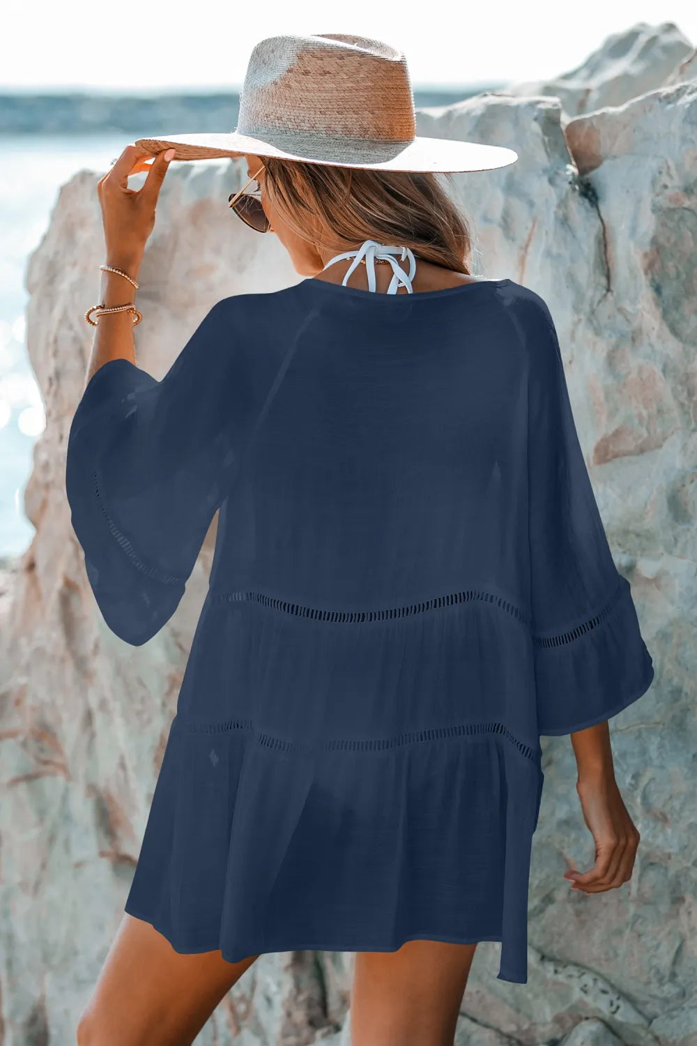 Twilight Tide Navy Cover-Up Mini Dress