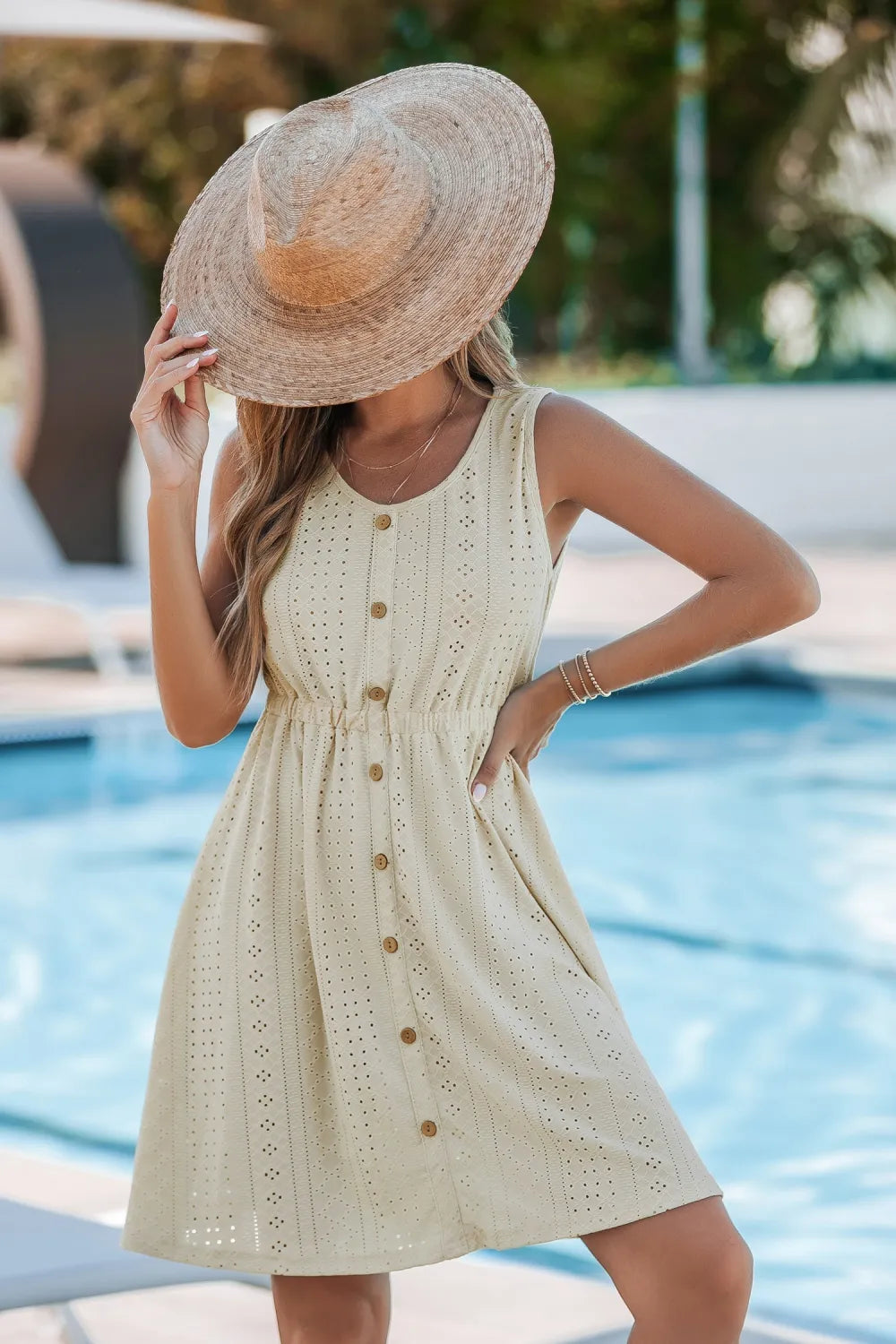 Jersey Scoop Neck Sleeveless Mini Dress