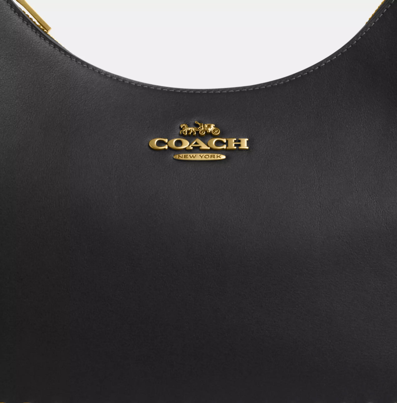 Coach Leather Teri Hobo Bag With Grommets In Gold/Black