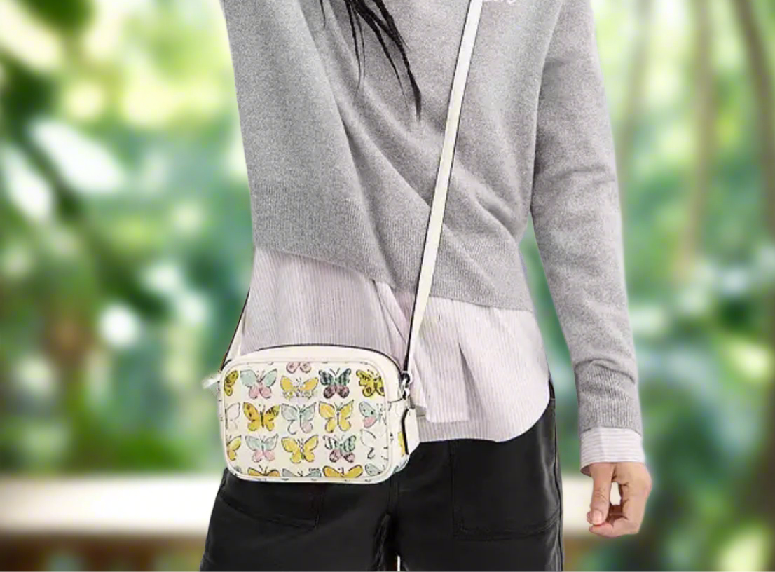 Coach Mini Jamie Camera Crossbody With Butterfly Print