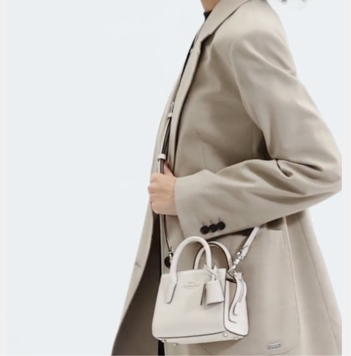 Coach Mini Andrea Carryall Leather Crossbody In Chalk