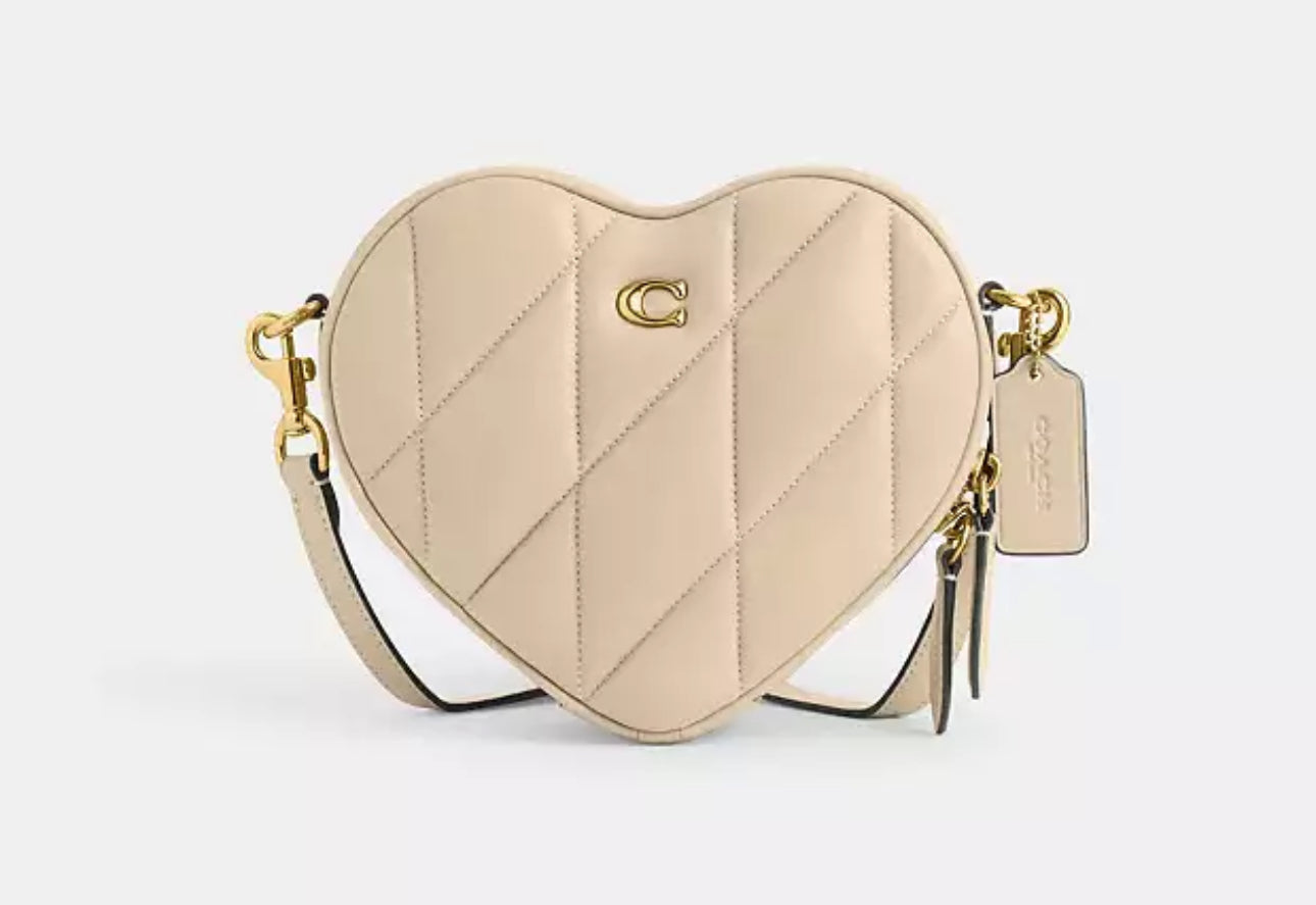 Coach Heart Crossbody Leather Bag With Quilting
