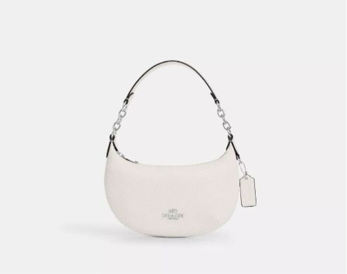 Coach Leather Mini Payton Bag In Silver /Chalk