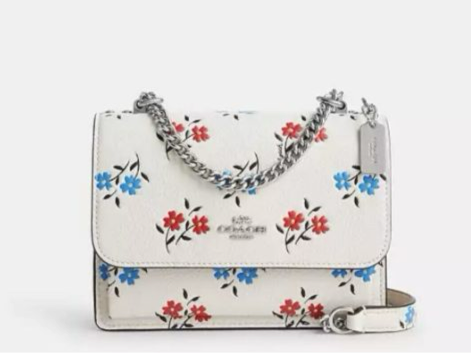 Coach Leather Mini Klare Crossbody Bag With Floral Print