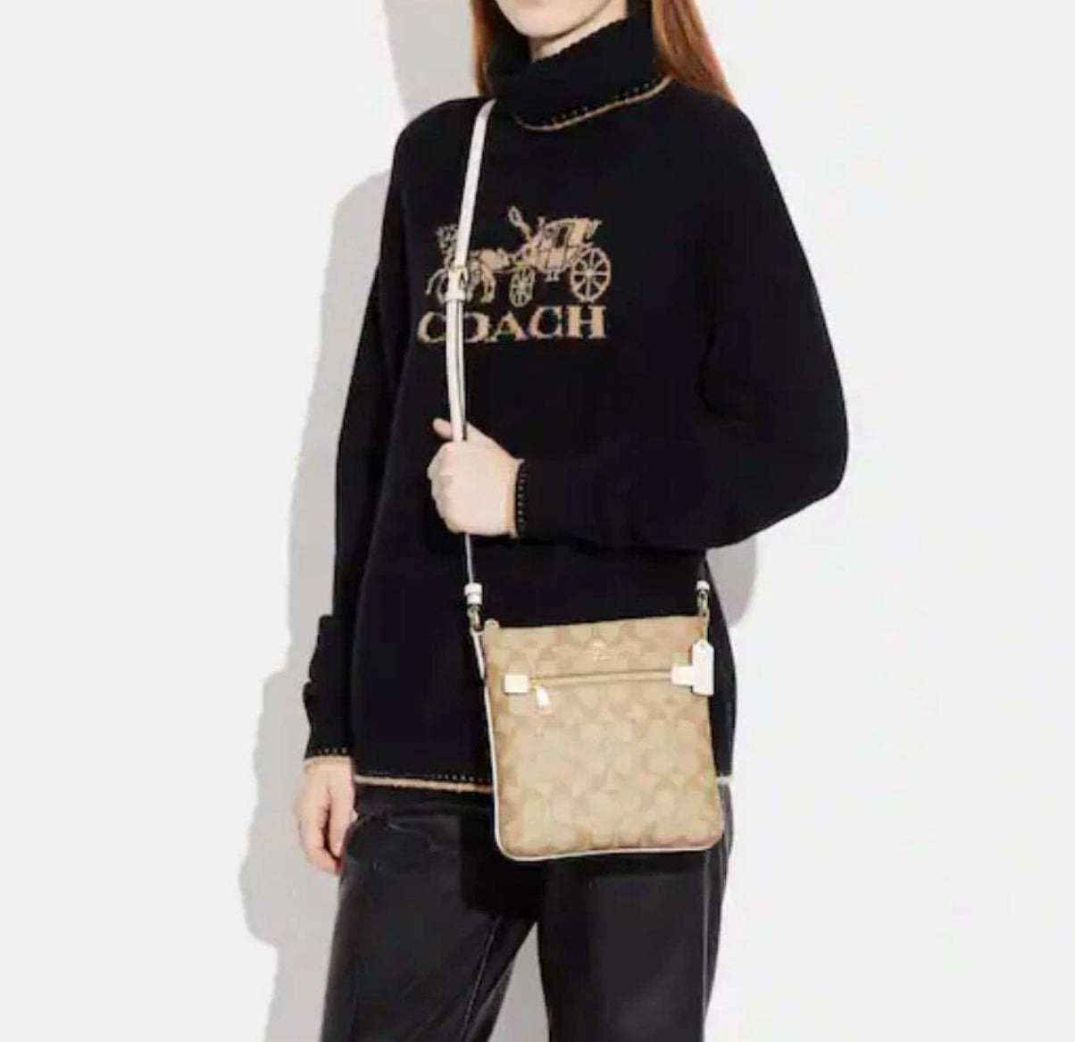 Coach Mini Rowan File Crossbody Bag In Signature Canvas & Leather