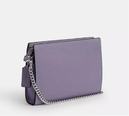 Coach Leather Slim Crossbody Bag In Violet