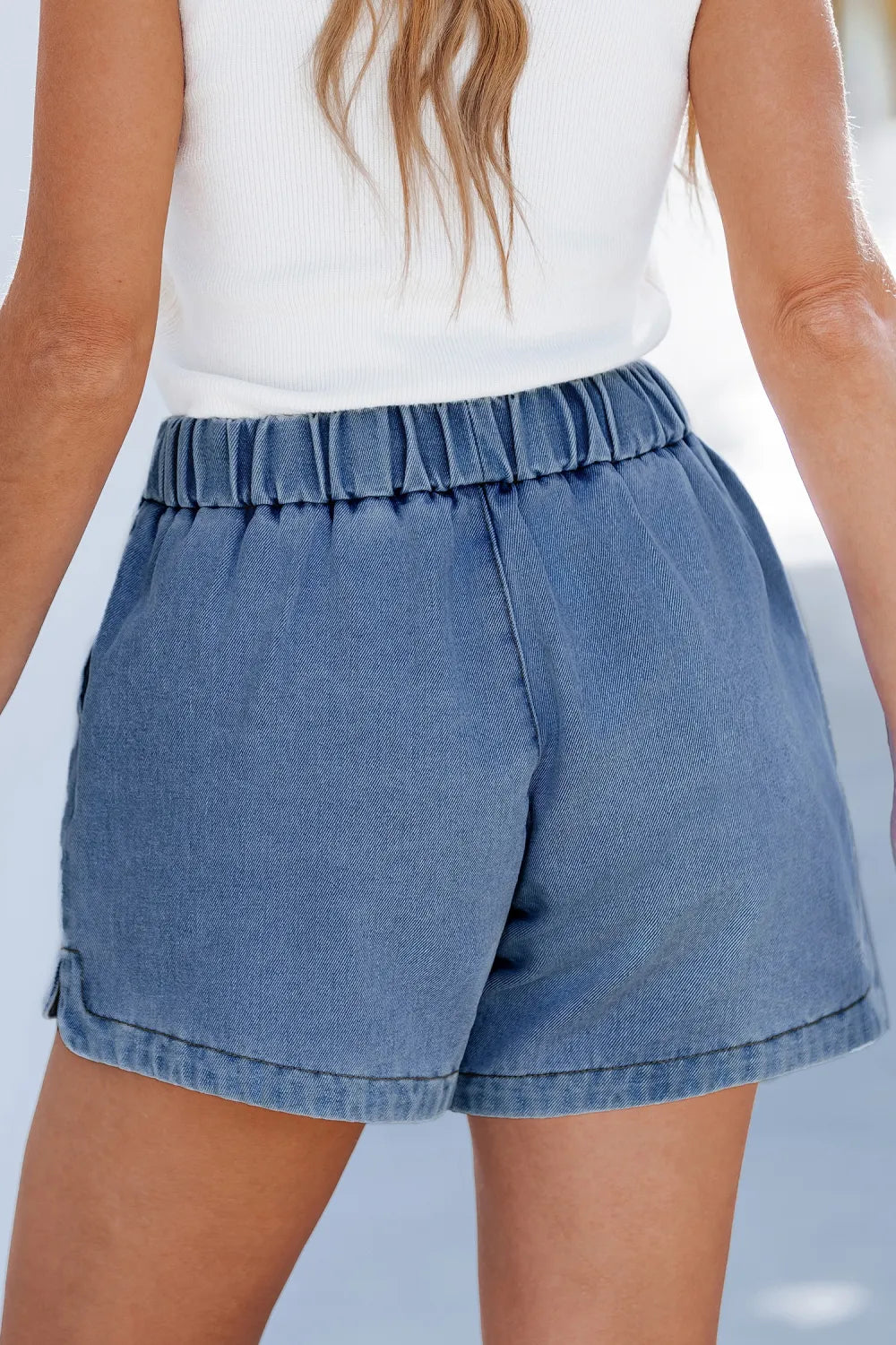 Chill Vibes Blue Denim Shorts