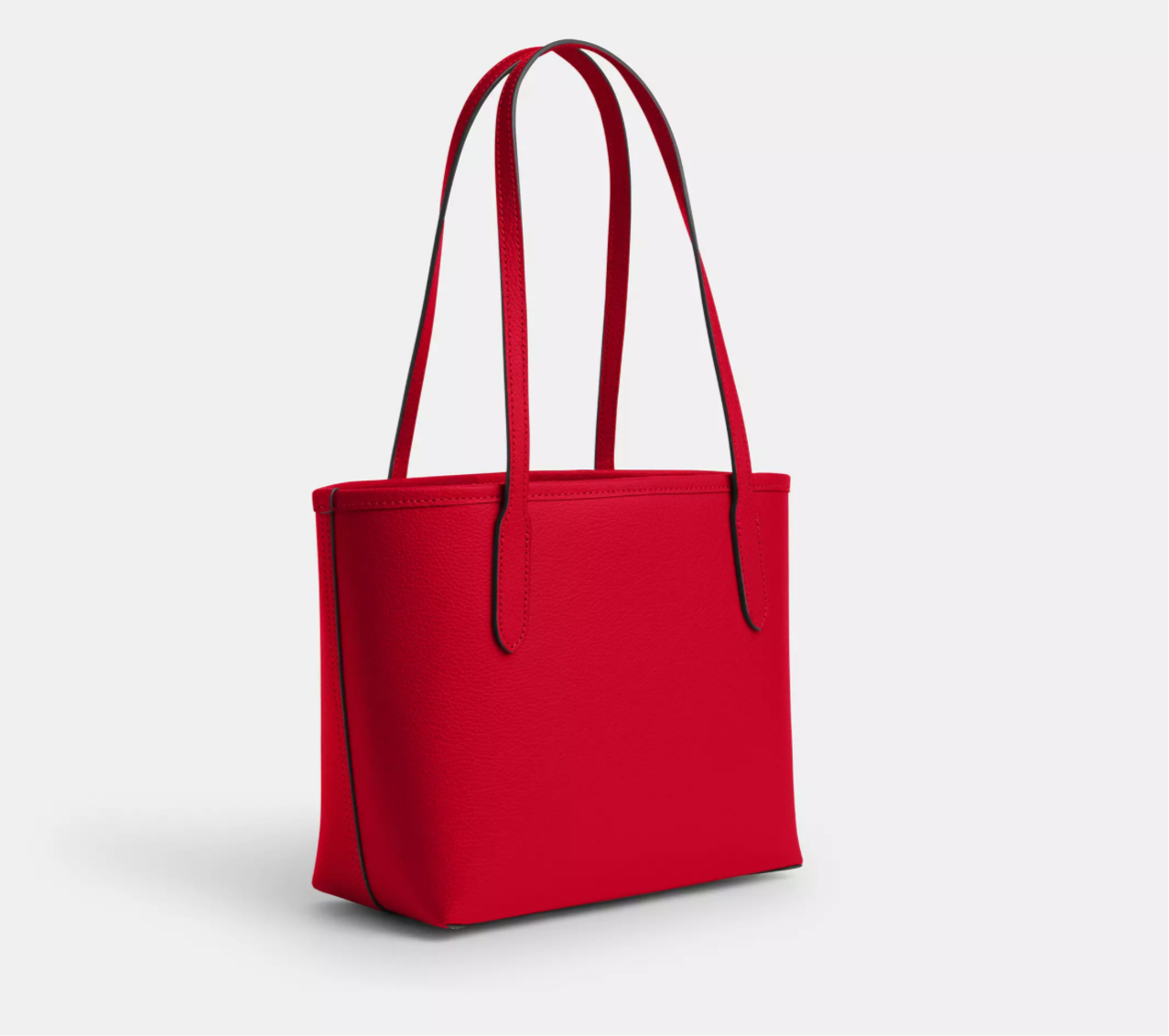 Coach Leather Small City Tote Bag In Red