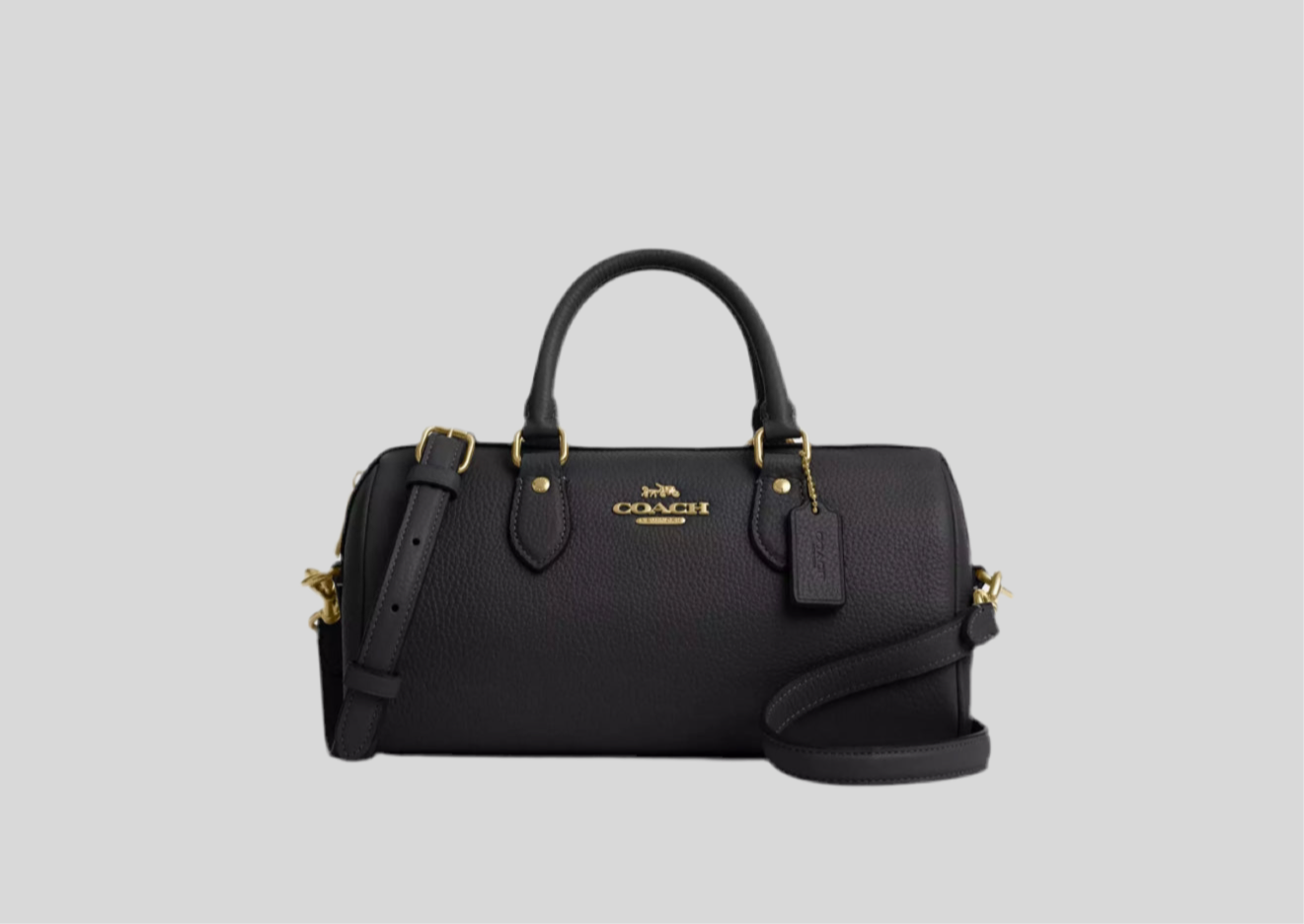 Coach Rowan LONG Satchel Leather Bag In Gold/Black