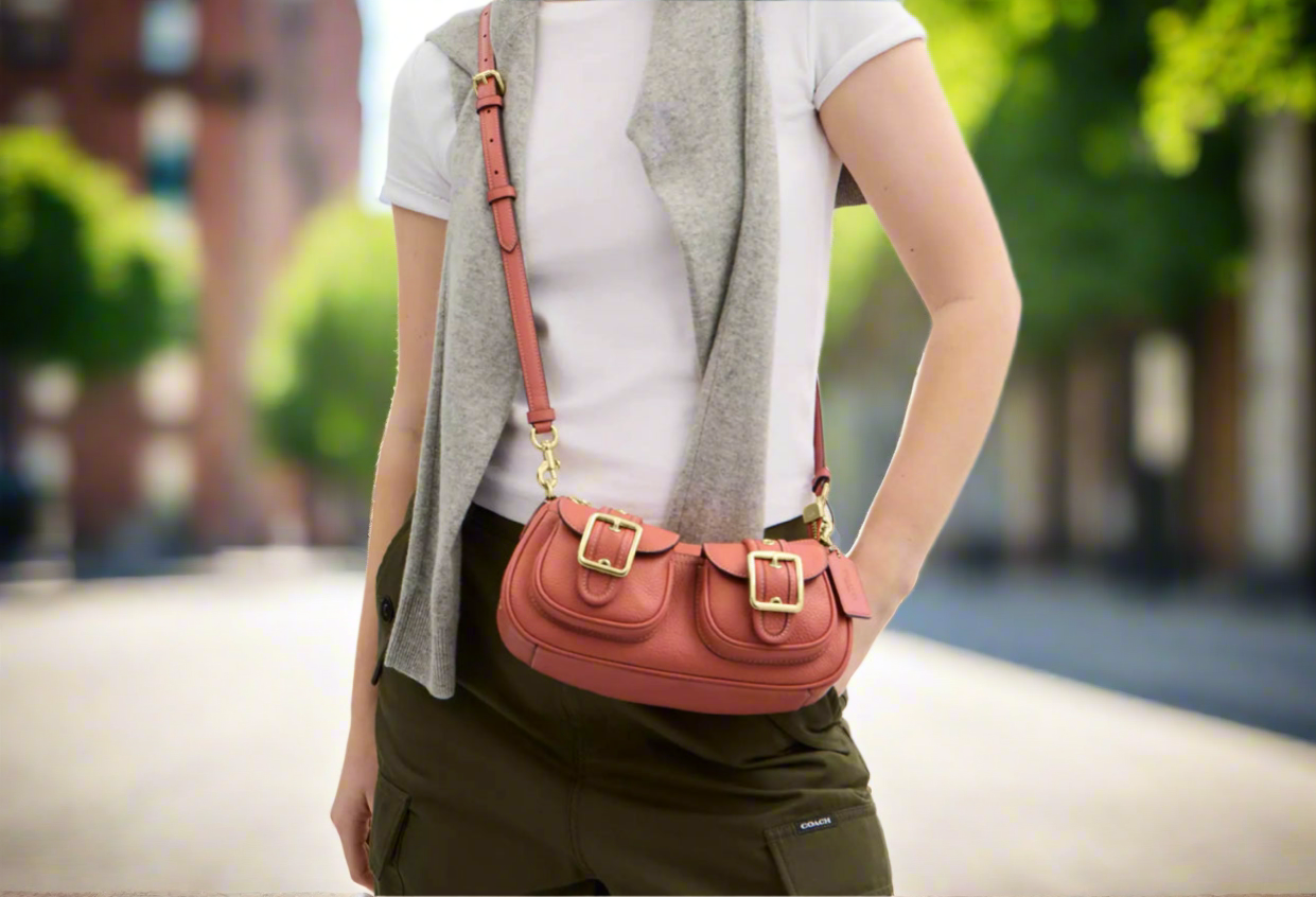 Coach Leather Ashton Bag In Deep Coral