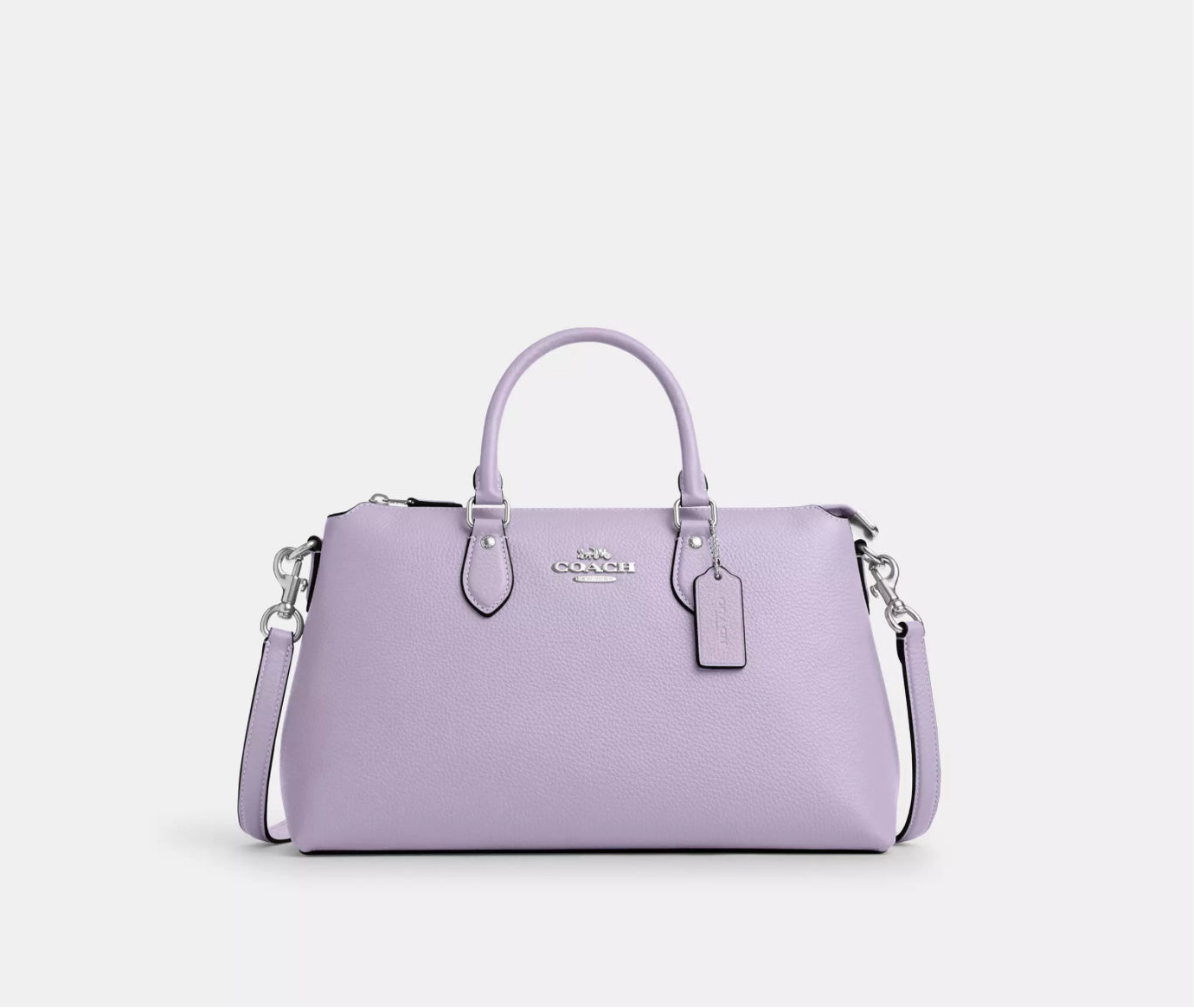 Coach Leather Georgia Sachel Convertible Bag In Silver/Lilac
