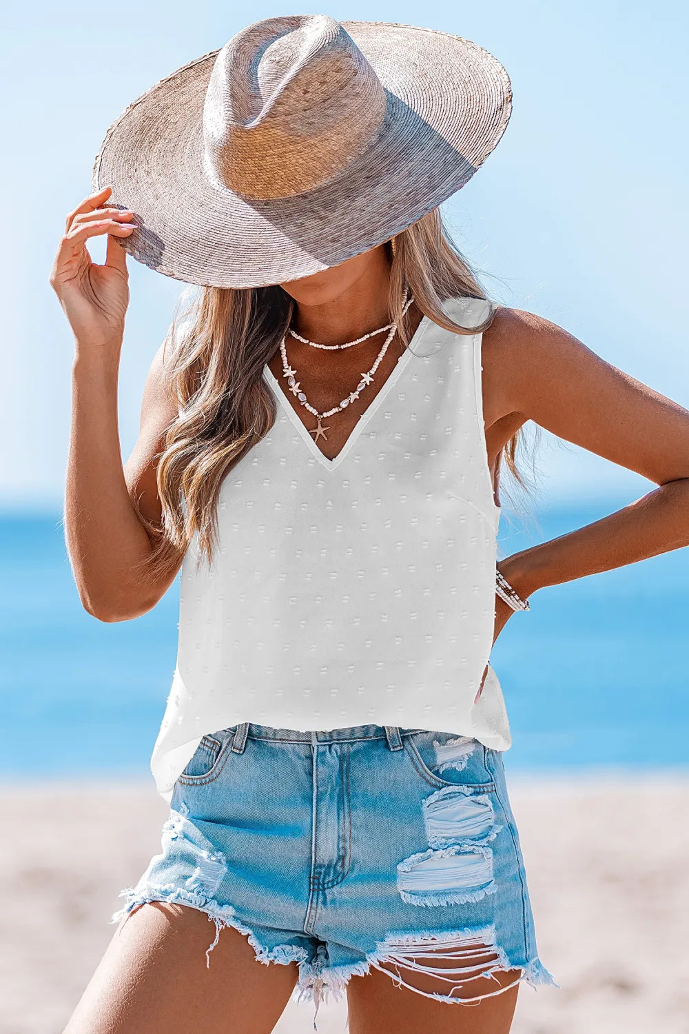 Pearl Drop White Tank