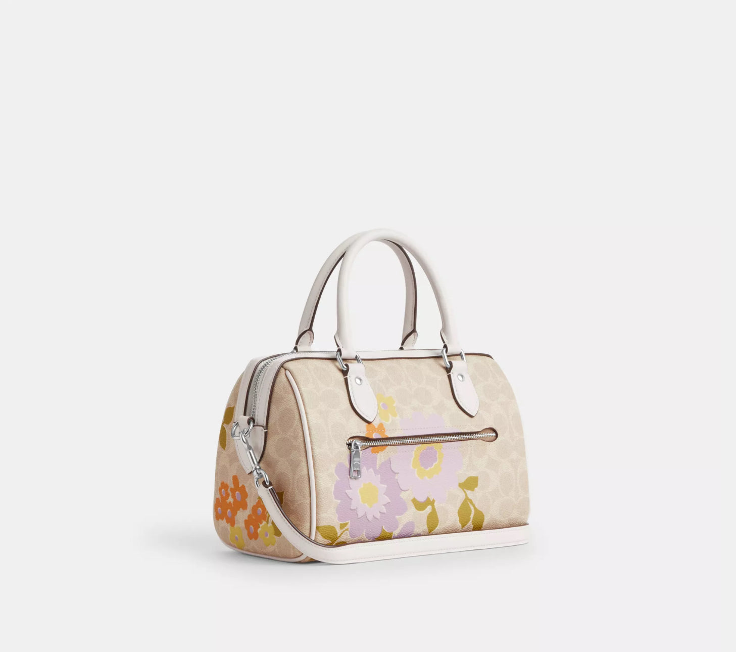Coach Rowan Satchel Bag In Signature Canvas With Floral Print