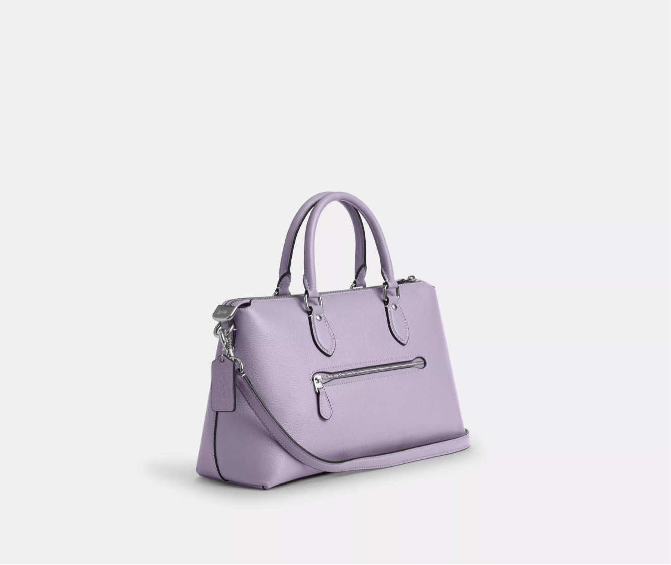 Coach Leather Georgia Sachel Convertible Bag In Silver/Lilac