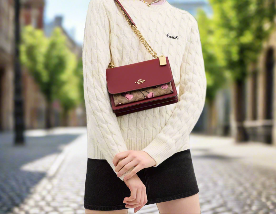 Coach Klare Medium Crossbody in Signature Canvas with Cherry Print