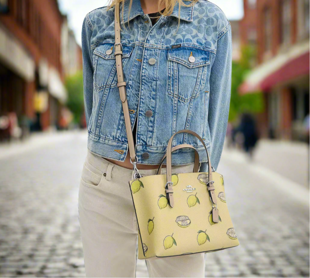 Coach Mollie Tote Bag 25 With Lemon Print