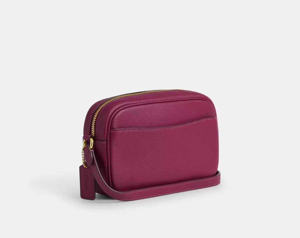 Coach Leather Mini Jamie Camera Crossbody Handbag in Gold/Pink