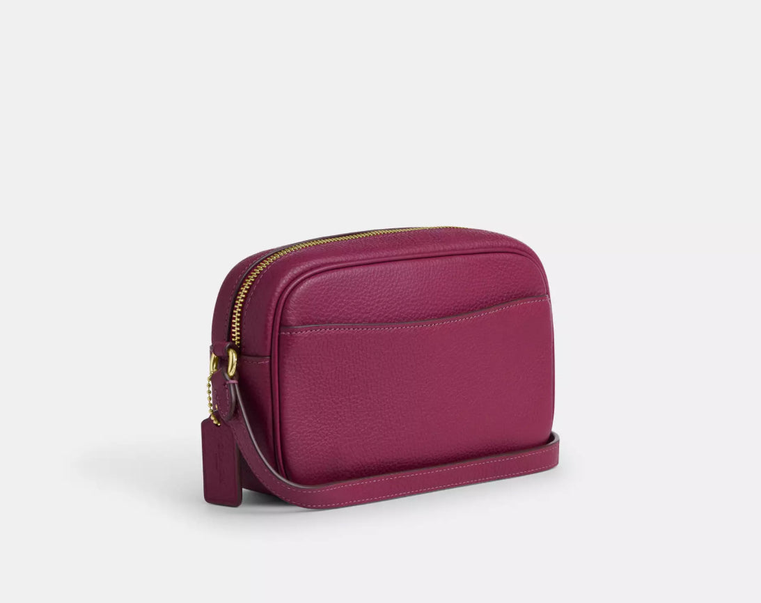 Coach Leather Mini Jamie Camera Crossbody Handbag in Gold/Pink
