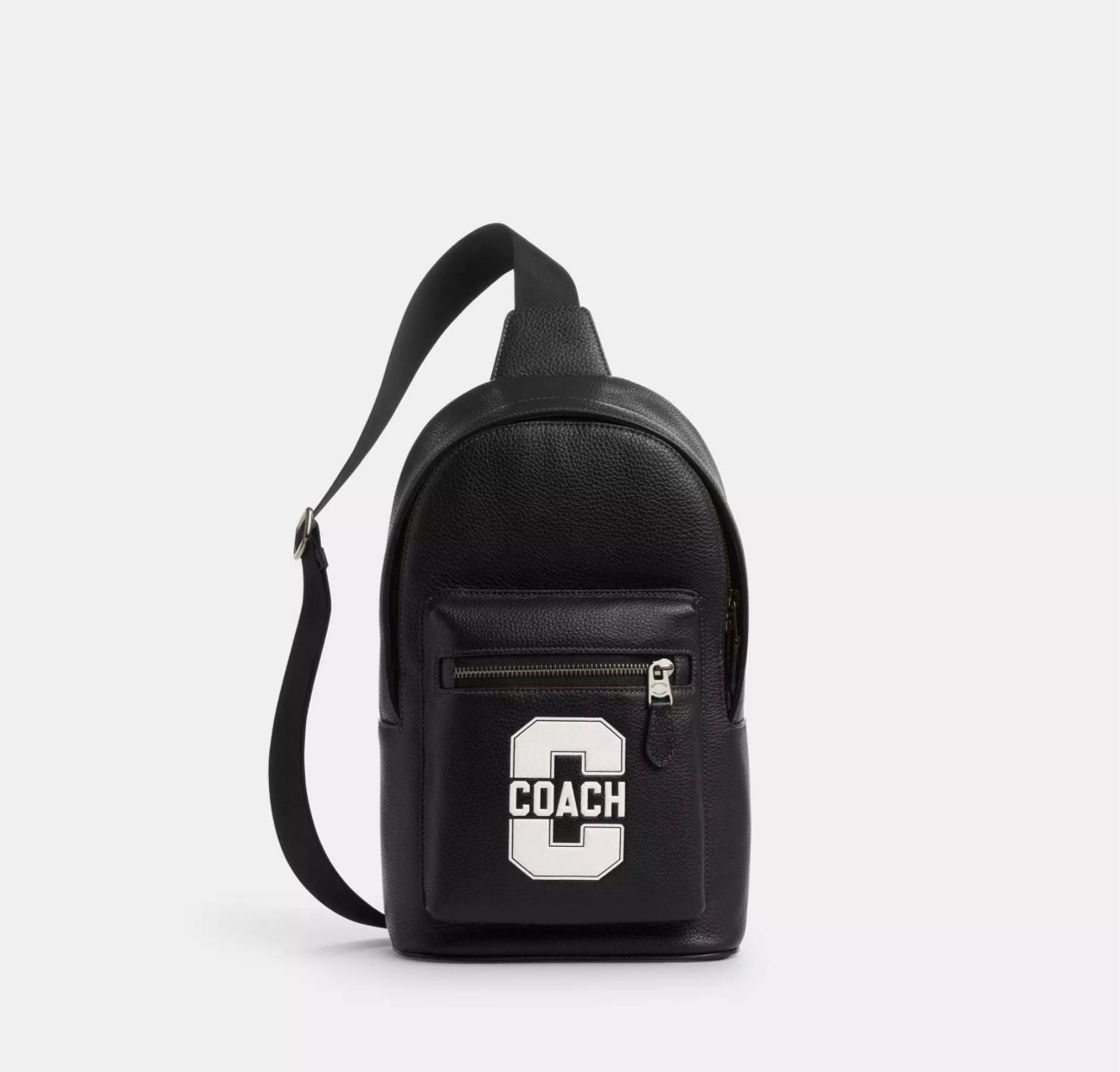 Coach Men’s Leather West Pack with Varsity Motif In Black