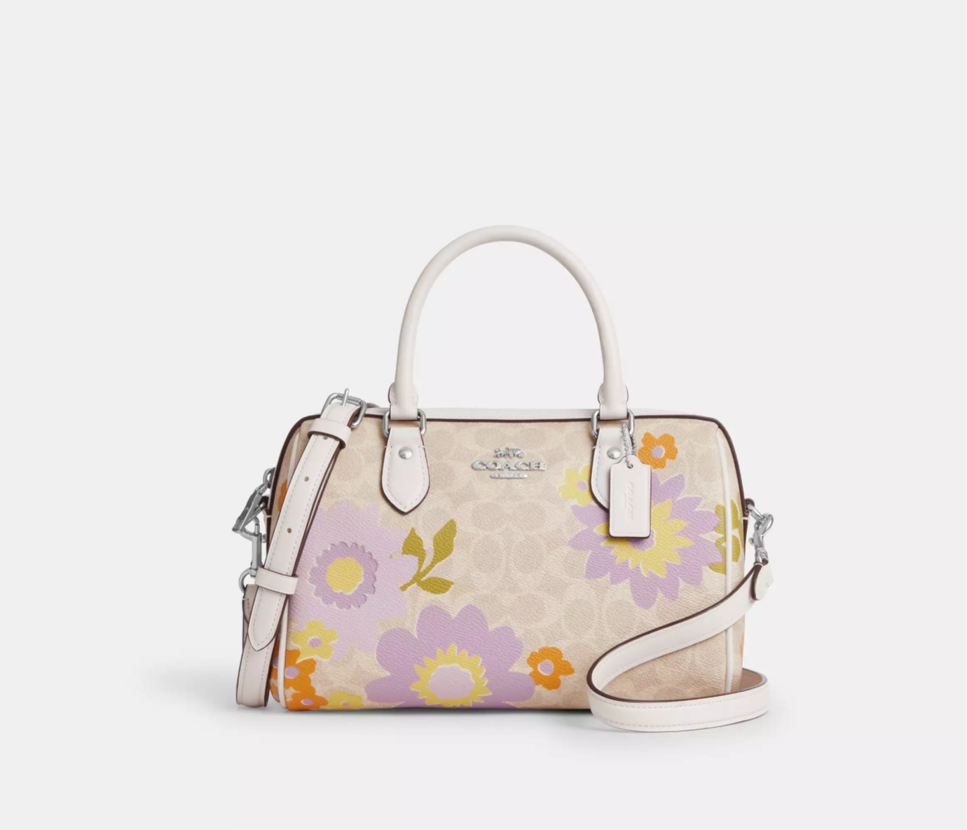 Coach Rowan Satchel Bag In Signature Canvas With Floral Print