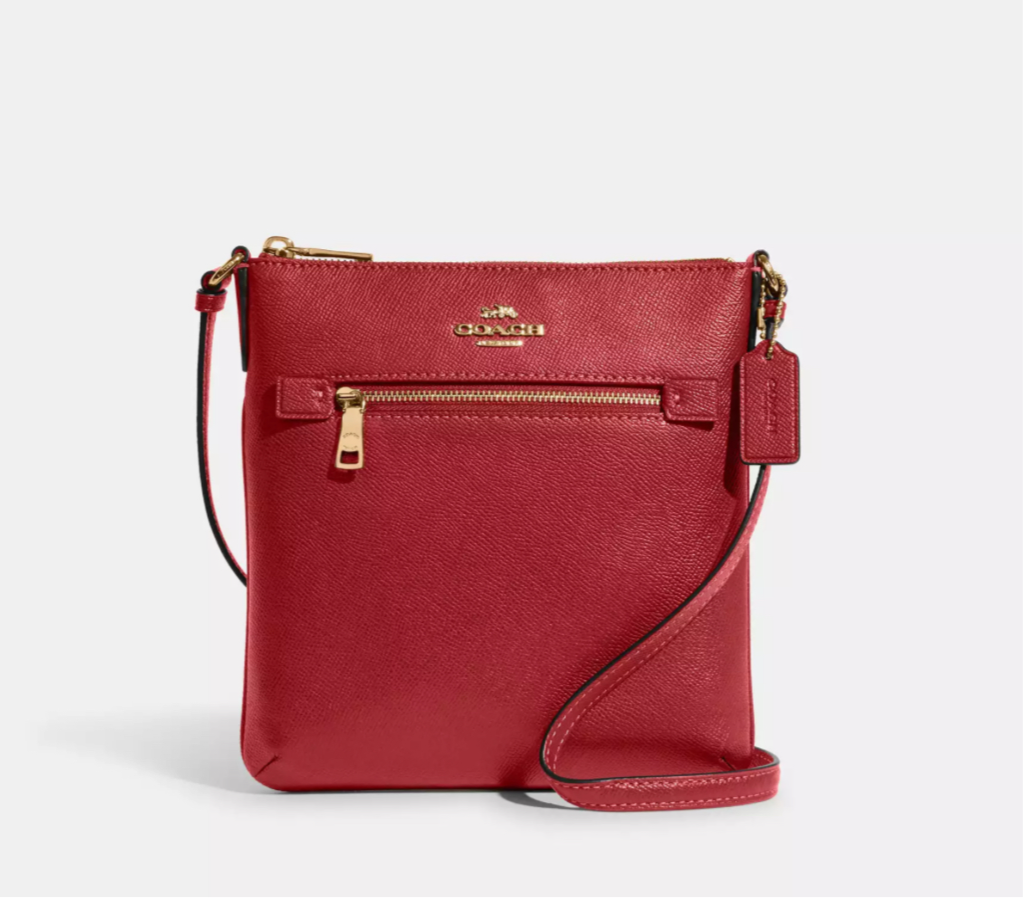 Coach Rowan Mini File Crossbody Leather Bag in Red