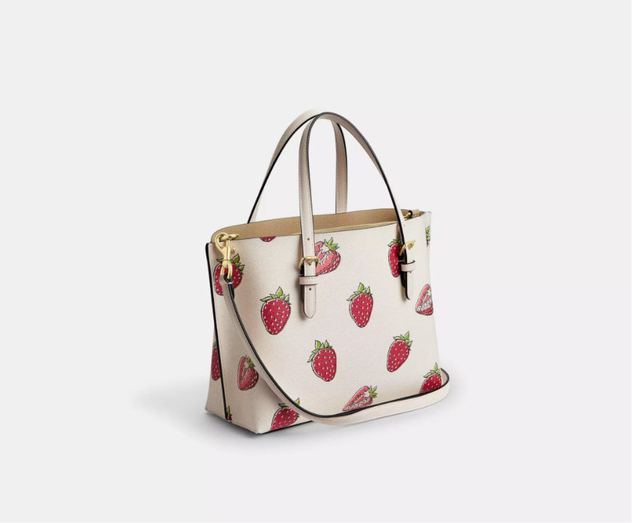 Coach Mollie Tote Bag 25 With Strawberry Print