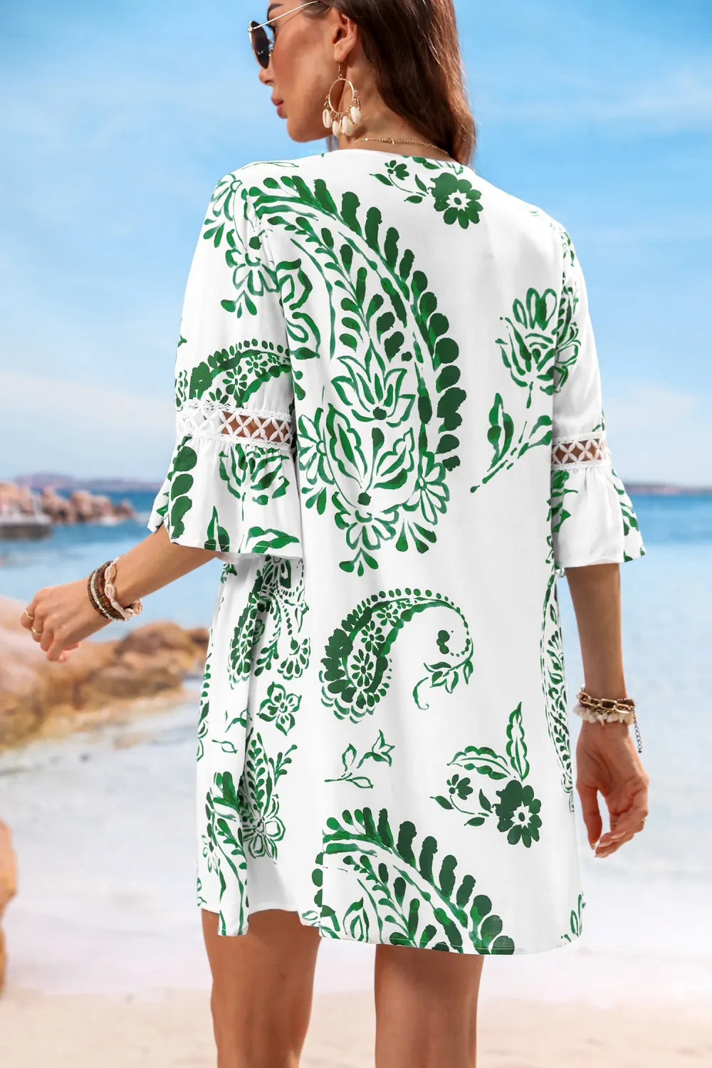 Floral Paisley Print Lace Dress