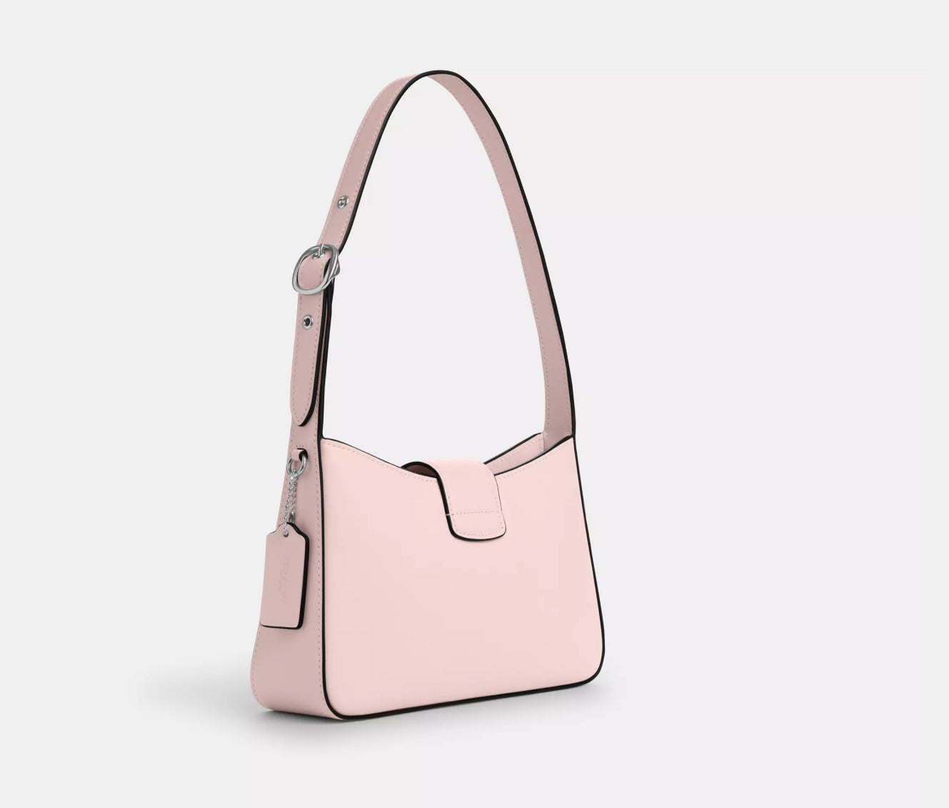 Coach Leather Eliza Shoulder Bag With Zipper Closure in Blush
