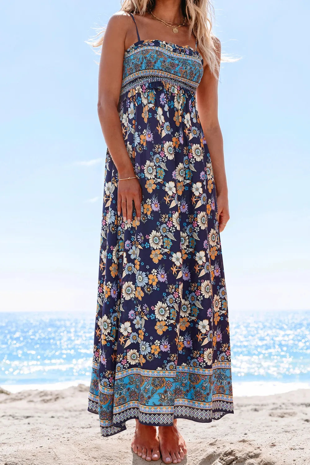 Pastel Boho Paisley Maxi Dress