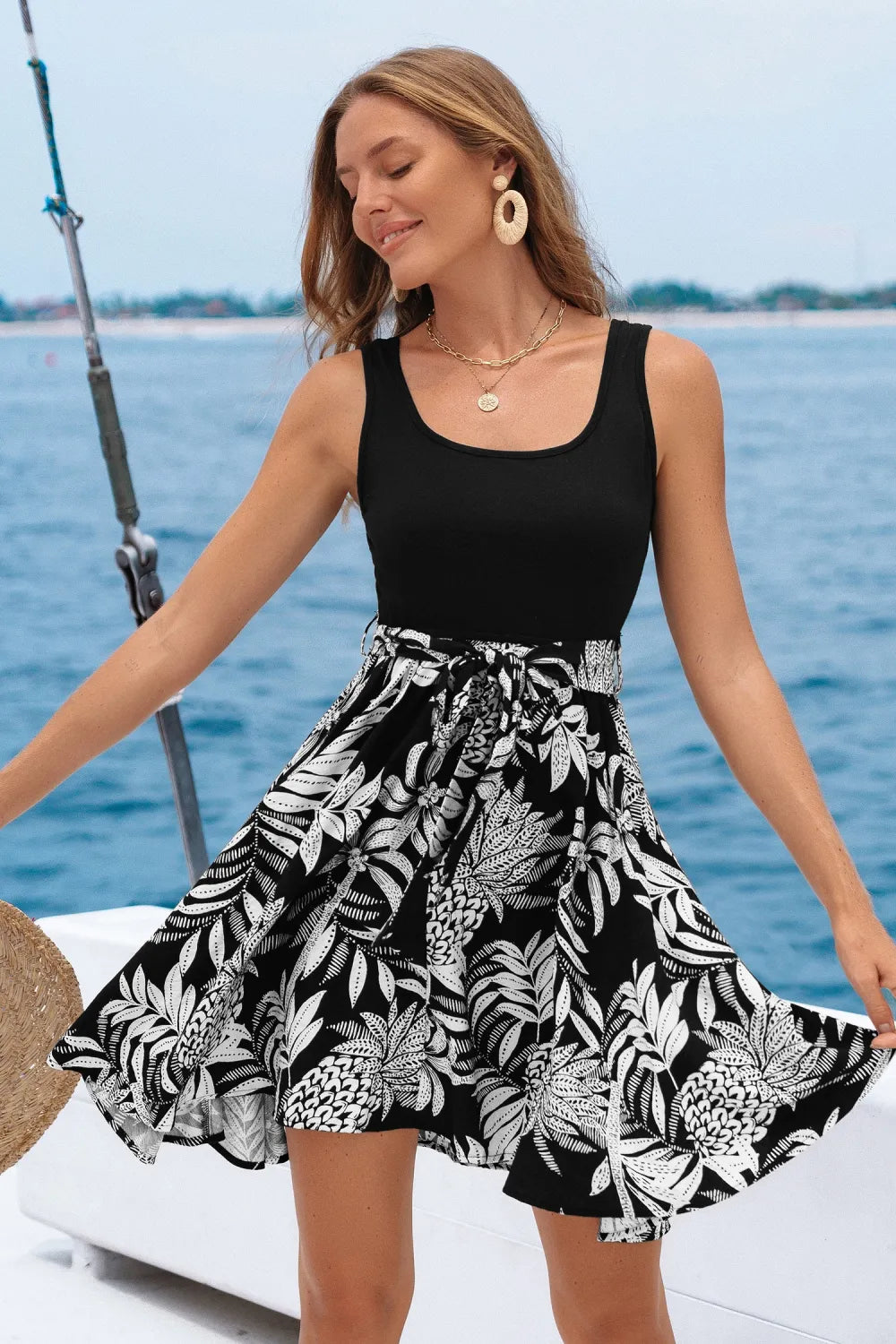 Sunset Escape Tropical Mini Dress