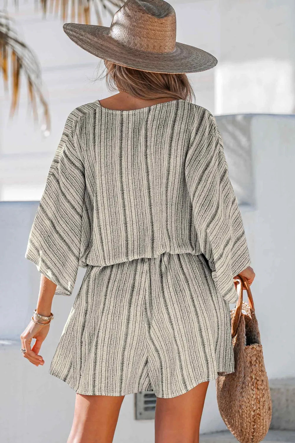 Belted Striped Romper