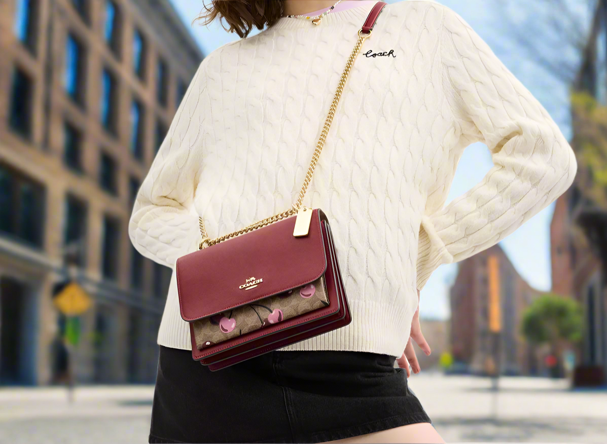 Coach Klare Medium Crossbody in Signature Canvas with Cherry Print