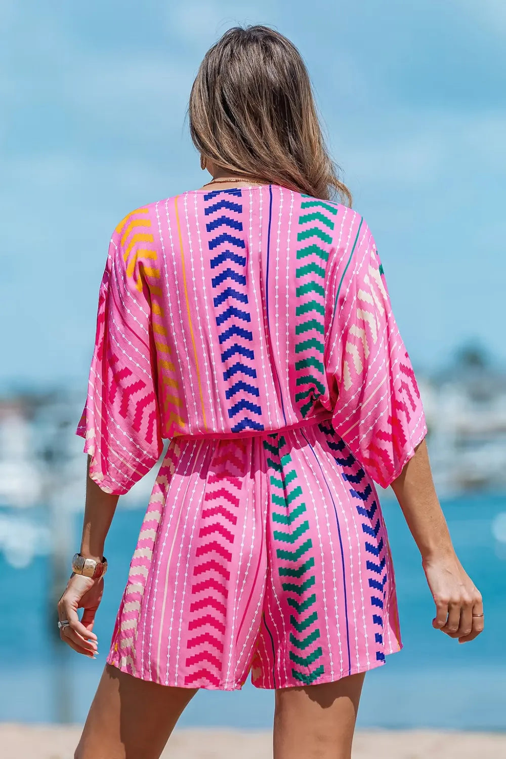 Belted Striped Romper