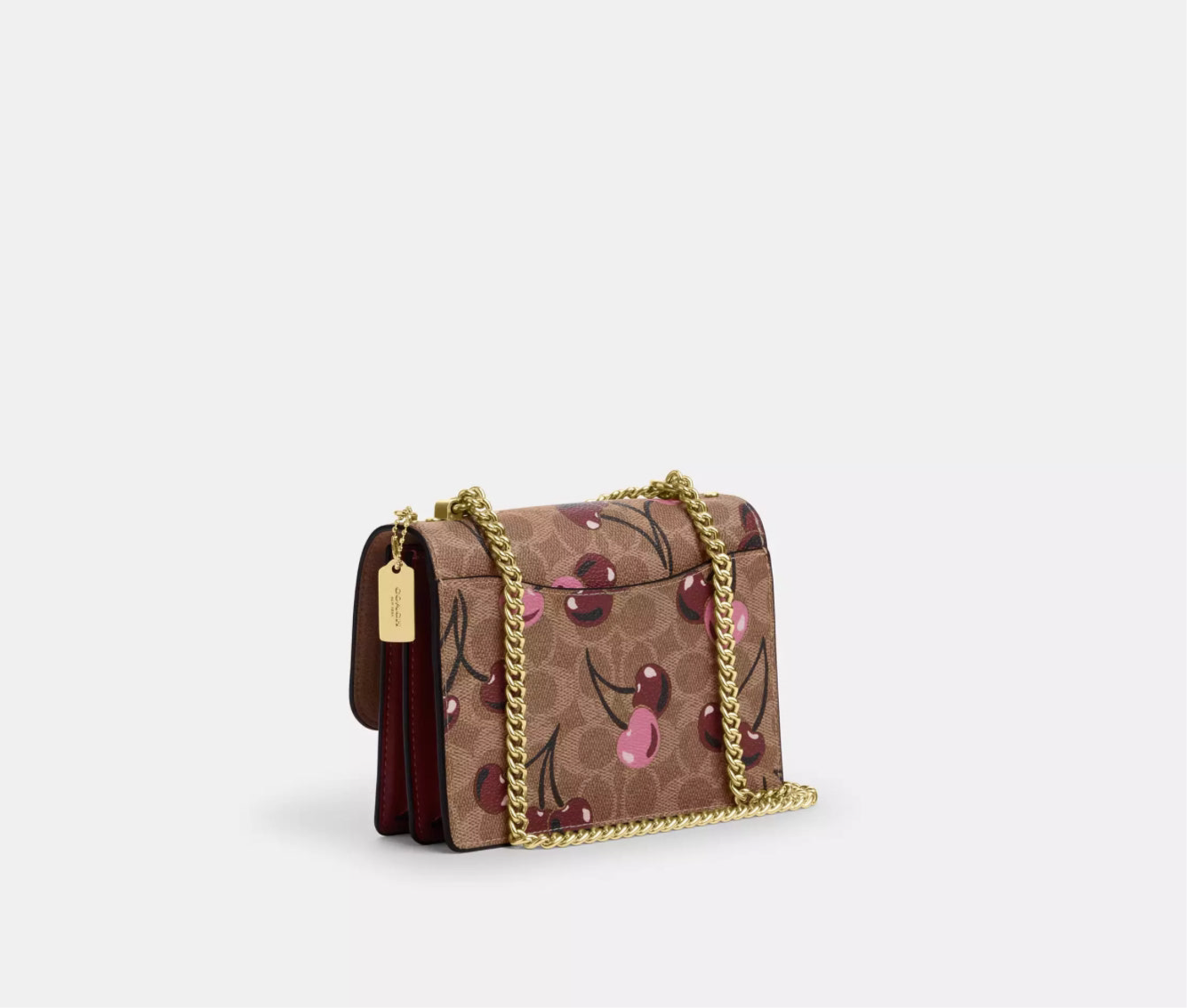 Coach Mini Klare Crossbody In Signature Canvas & Leather Cherry Print