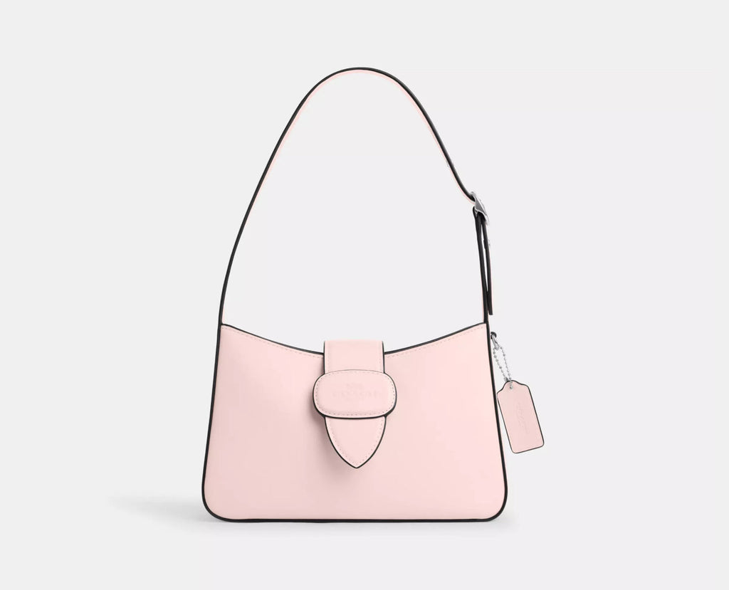 Coach Leather Eliza Shoulder Bag With Zipper Closure in Blush