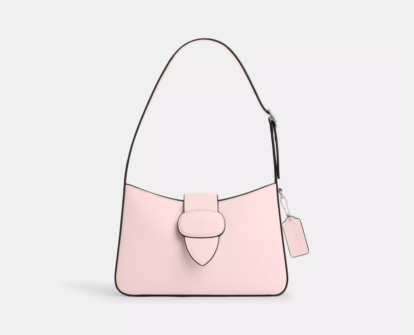 Coach Leather Eliza Shoulder Bag With Zipper Closure in Blush